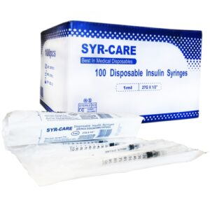 27 Gauge x 1/2" Insulin Syringe – Box (100)